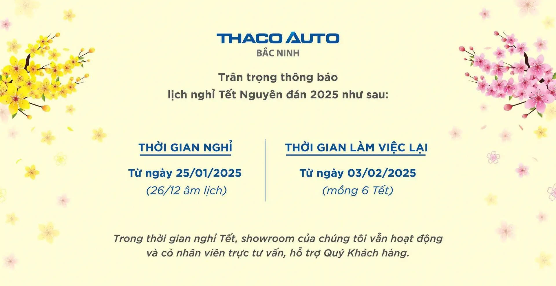 THÔNG BÁO LỊCH TRỰC TẾT ẤT TỴ 2025